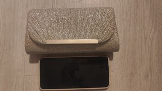 Bolso NUEVO de fiesta dorado/champagne