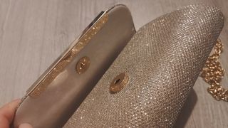 Bolso NUEVO de fiesta dorado/champagne