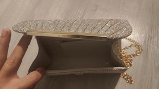 Bolso NUEVO de fiesta dorado/champagne