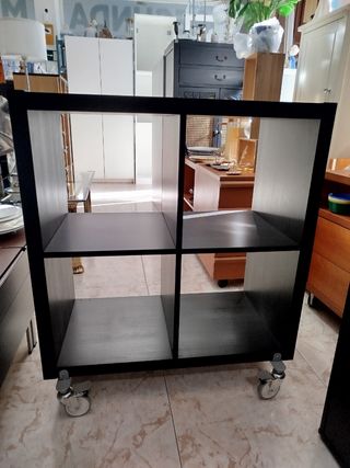 Estantería Ikea Kallax 4 cubos negro/marrón
