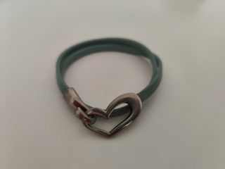 Pulsera Corazón Plata y turquesa
