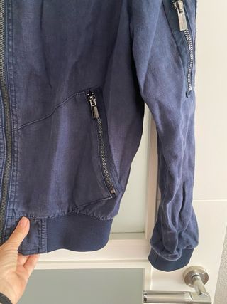 Chaqueta Bomber Zara Hombre Azul