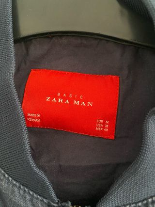 Chaqueta Bomber Zara Hombre Azul