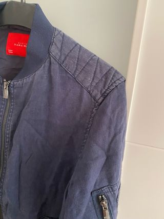 Chaqueta Bomber Zara Hombre Azul