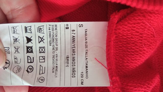 Sudadera Roja Benetton con Cremallera