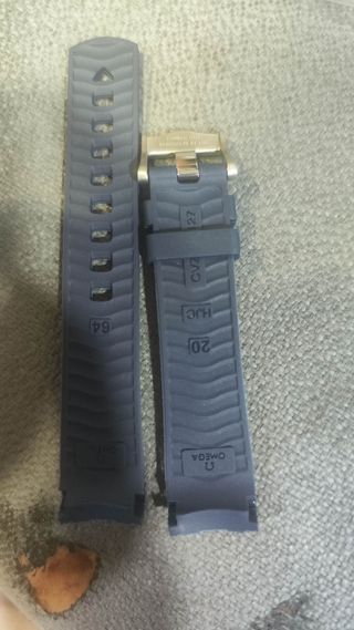 Correas Caucho Omega Seamaster Azul 20mm