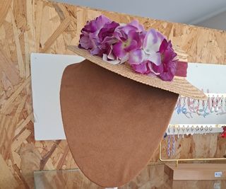 Tocado Sombrero Diadema Flores Moradas