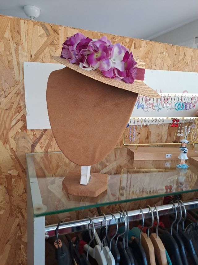 Tocado Sombrero Diadema Flores Moradas