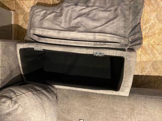 Sofá Chaise Longue Gris con Cabeceros Reclinables
