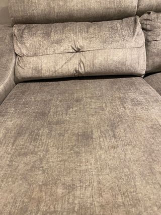 Sofá Chaise Longue Gris con Cabeceros Reclinables