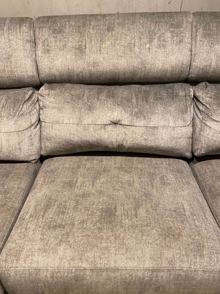 Sofá Chaise Longue Gris con Cabeceros Reclinables