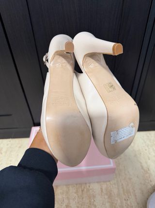 Zapatos Doriani Beige Fiesta/Boda Tacon Joya