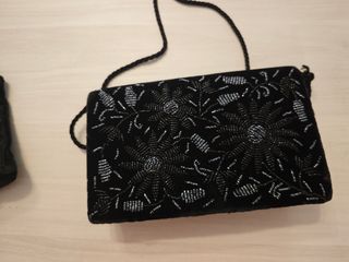 Bolsos de fiesta negro con pedrería