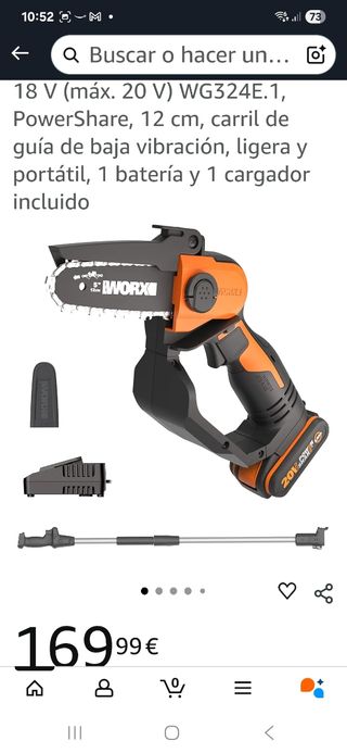 Mini motosierra Worx WG324E 20V
