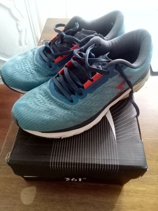 Scarpe running 361° blu/rosse