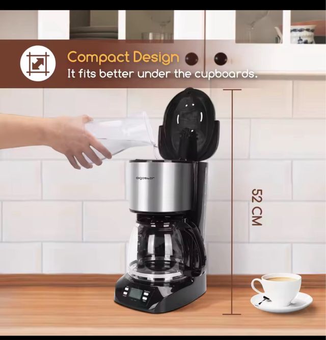 Cafetera Negra y Plateada