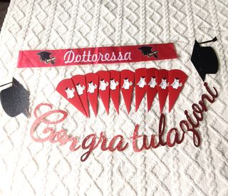 Accessori laurea Dottoressa e Congratulazioni