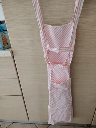 Grembiule da cucina a righe rosa e bianche