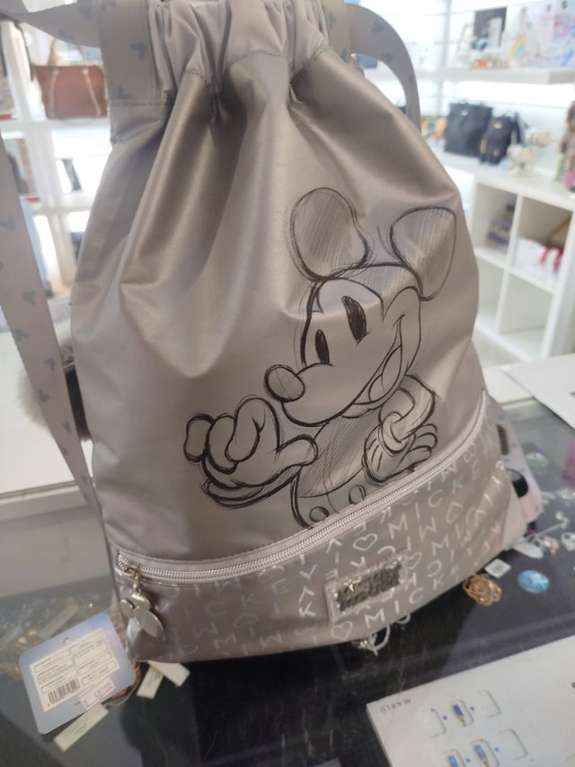 Sacca Disney Mickey Argento Nuova