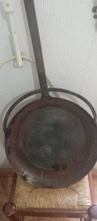 Lote sartén mango largo y calabaza adorno