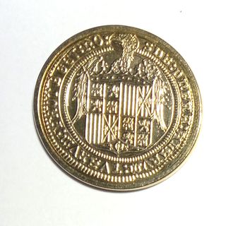 Réplica Moneda Reyes Católicos baño oro 24kt