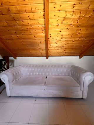 Sofá Chester Beige Terciopelo
