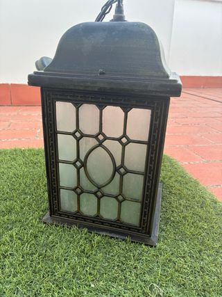 Lámpara Vintage Exterior Metal y Cristal