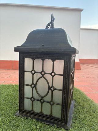 Lámpara Vintage Exterior Metal y Cristal