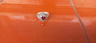 Anillo Corazón Rojo Plata