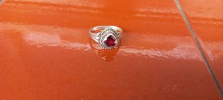 Anillo Corazón Rojo Plata