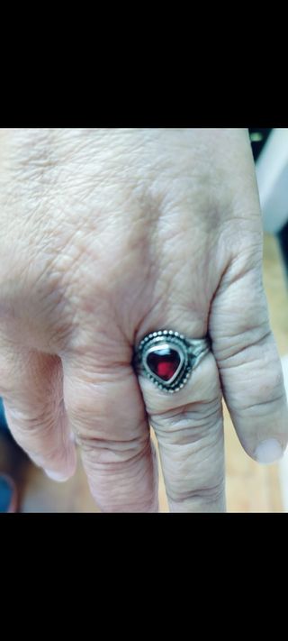 Anillo Corazón Rojo Plata
