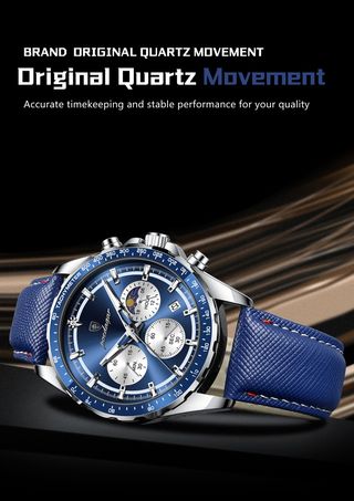 Reloj POEDAGAR Hombre Azul y Plateado