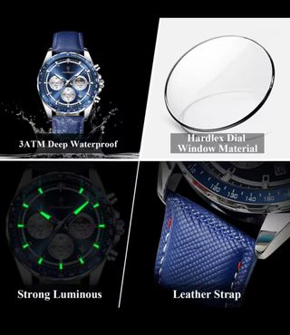 Reloj POEDAGAR Hombre Azul y Plateado