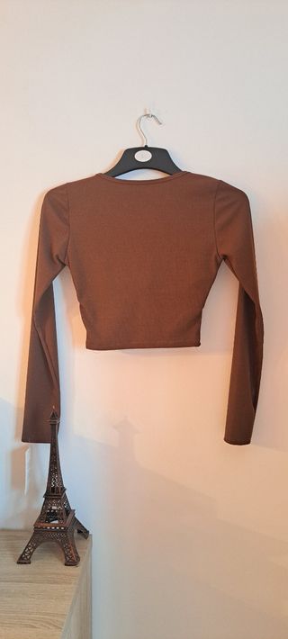 Camiseta manga larga marrón talla única
