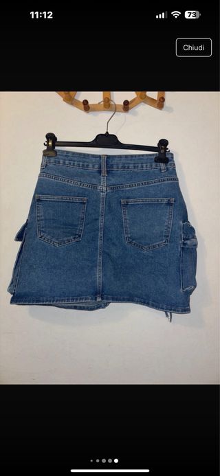 Gonna jeans con tasche