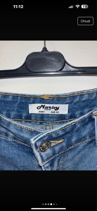 Gonna jeans con tasche