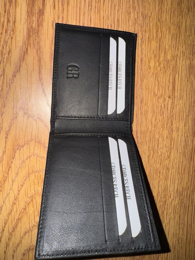 Cartera de piel negra GEORGES BECH