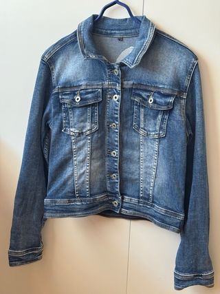 Chaqueta vaquera con alas bordadas