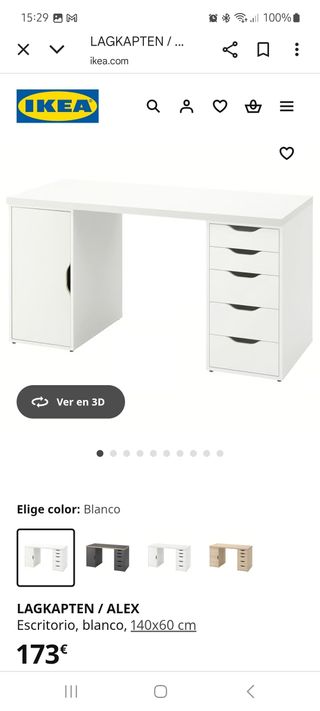 Escritorio Blanco IKEA LAGKAPTEN.