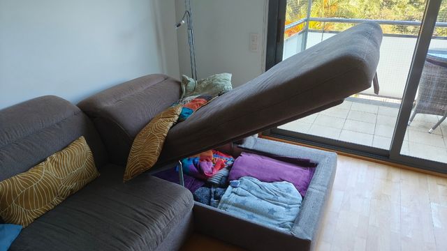 Sofá Cama con Chaiselongue Conforama Beige