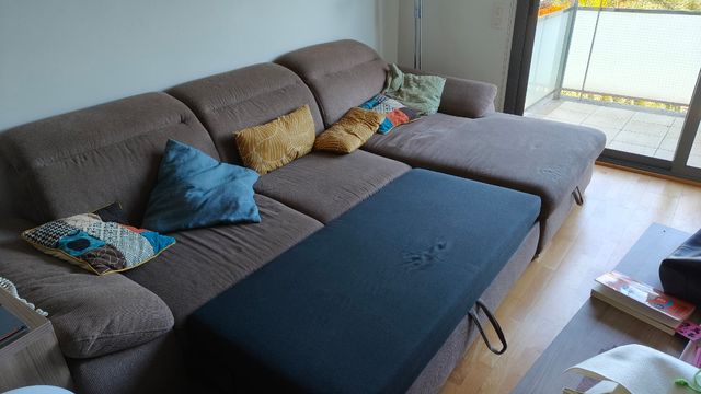 Sofá Cama con Chaiselongue Conforama Beige