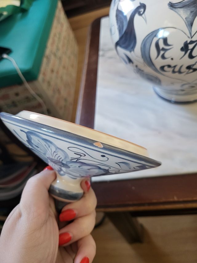 Vaso in ceramica blu e bianco di Muel