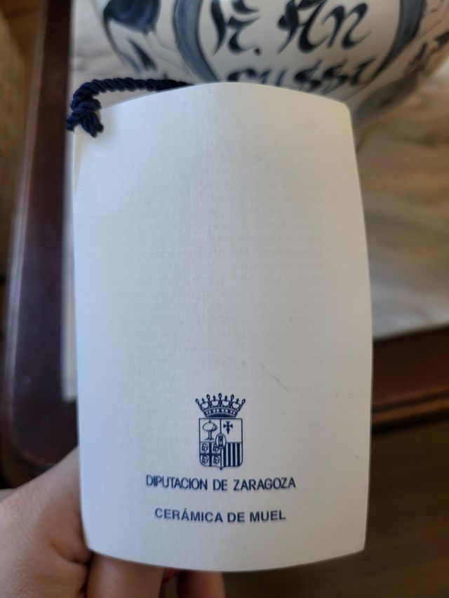 Vaso in ceramica blu e bianco di Muel