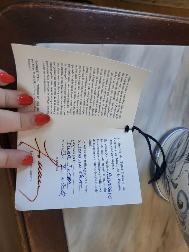 Vaso in ceramica blu e bianco di Muel