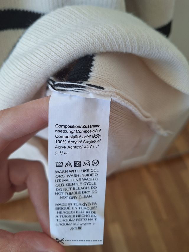 Cárdigan NUEVO de rayas beige y negro