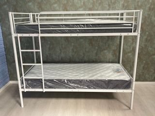 Litera metálica blanca 90x190 + 2 Colchon Visco!