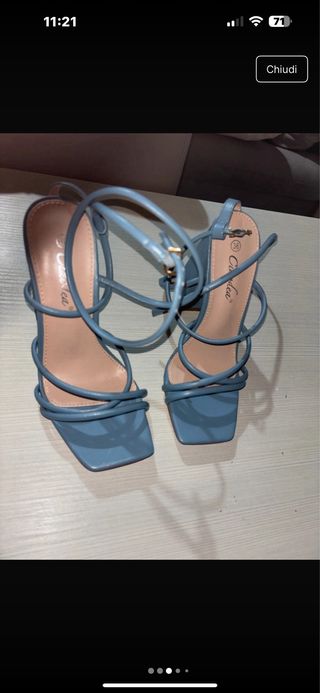 Sandali con tacco alto azzurri