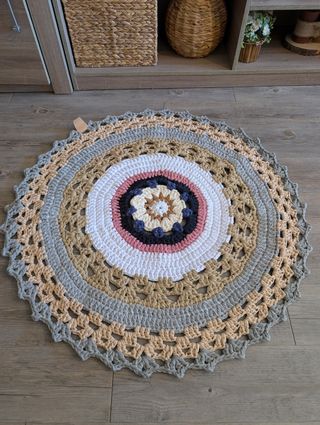 Alfombra ganchillo trapillo 100cm