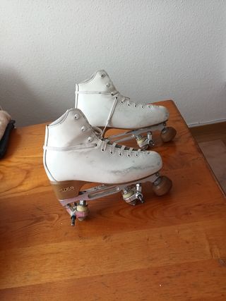 Patines de 4 ruedas blancos,patinaje artistico