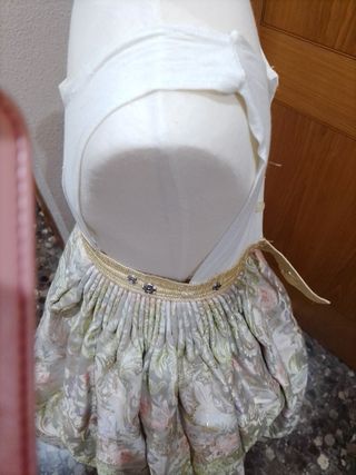 Falda Fallera Niña Multicolor y Dorada